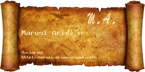 Marosi Arián névjegykártya